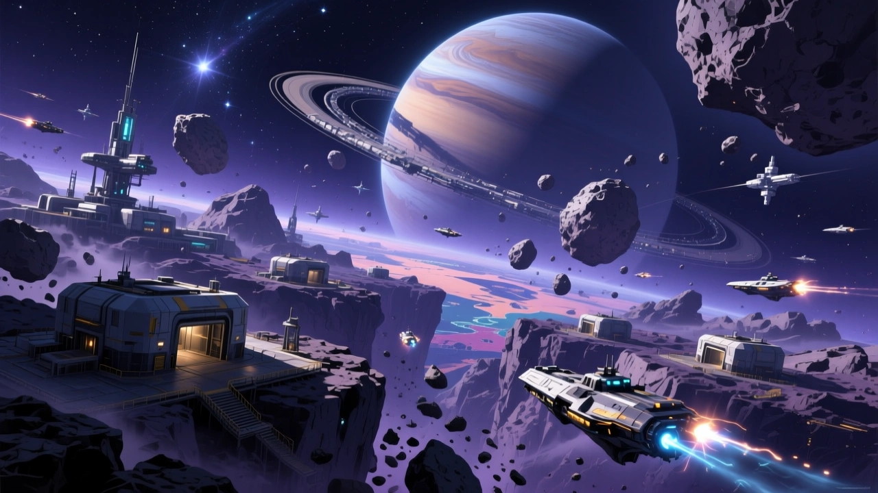 The Helios sector - gas giant surrounded by asteroid fields and warring factions